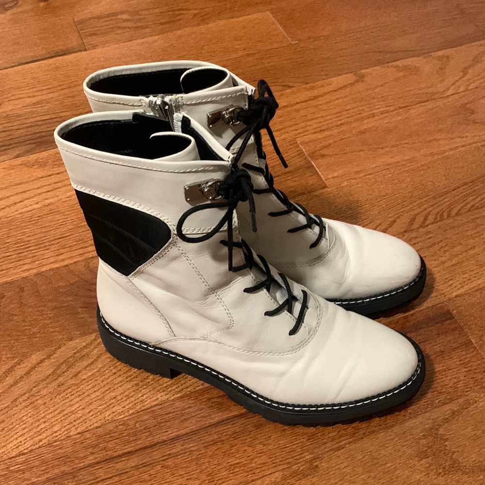 White Combat Boot